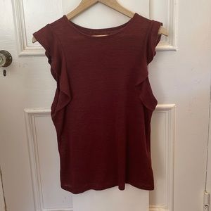 Maroon Flowy Sleeve Tank Top